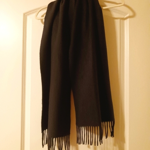 Cashmere wool blend soft NAVY blue lux scarf Jennie Liu. - Picture 9 of 11